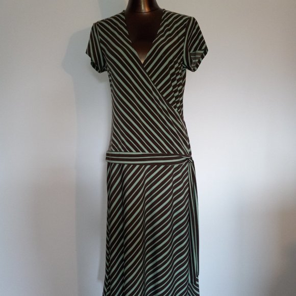 Drop waist, jersey, wrap dress, US women's size 8 - Picture 4 of 12